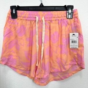Billabong Women's Shorts Size Small Pink Orange Hawaiian Floral Lightweight NWT